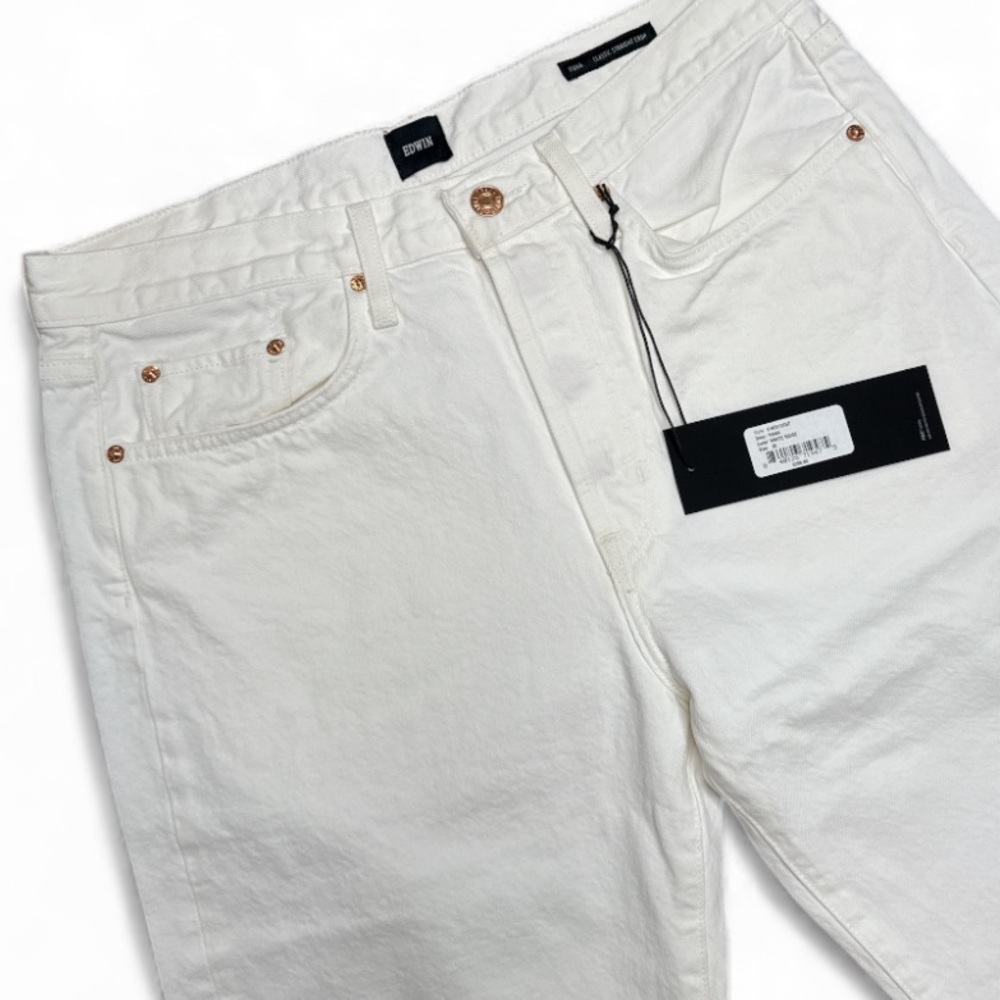 NWT Edwin Hana classic straight crop jeans in white noise size 32 - Picture 5 of 10